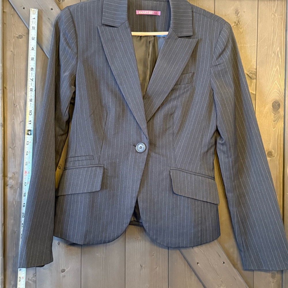 Smart Set Charcoal Pinstripe Blazer